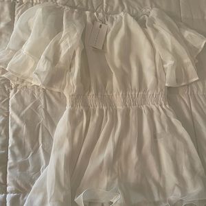 White Vici off-the-shoulder romper